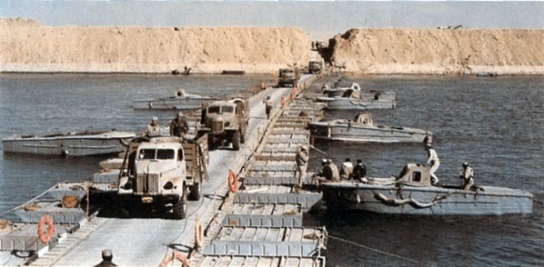 Egyptian Troops Crossing the Suez Canal- 1973 War