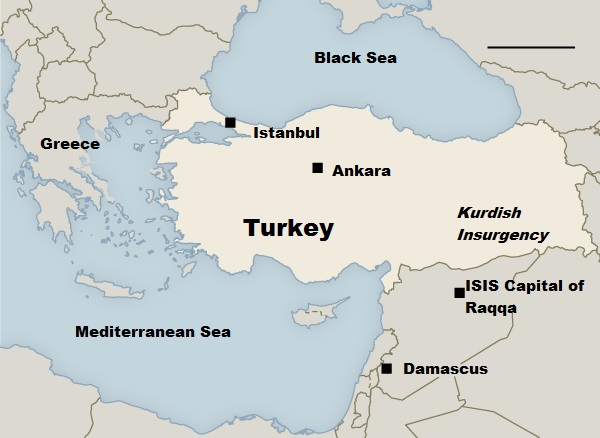 Map of Turkey -2016  Coup