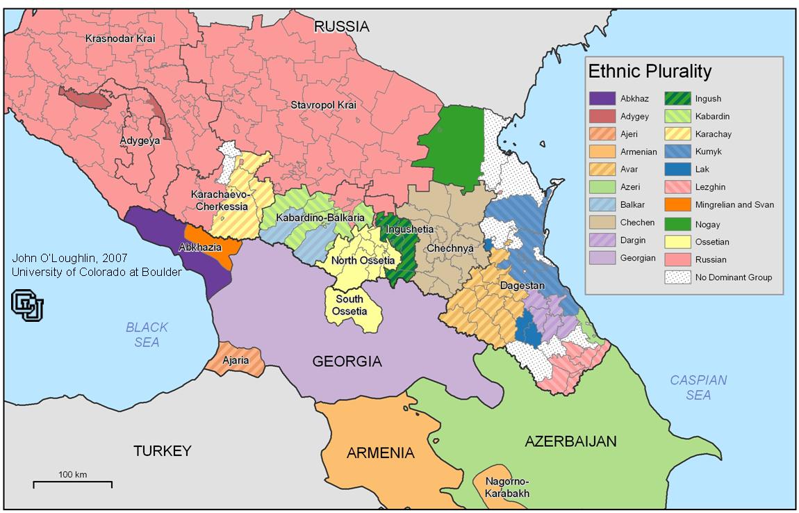 Map of Caucasus 