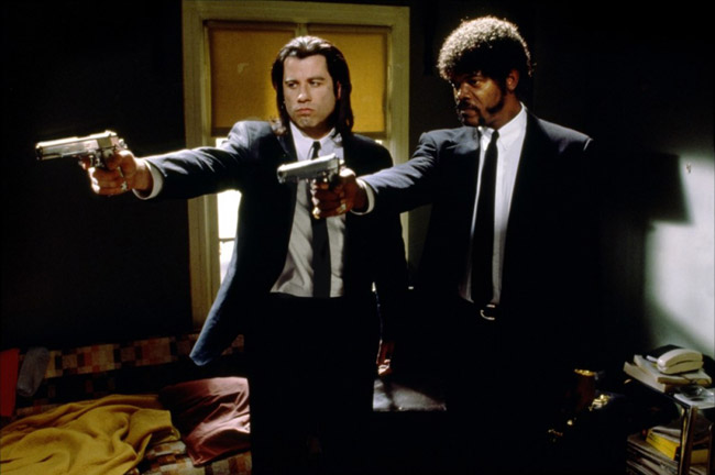John Travolta and Samuel L. Jackson in Pulp Fiction