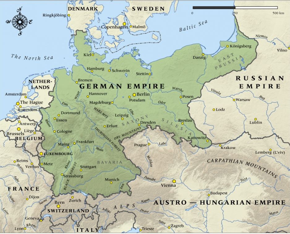 Germany in 1914 Map