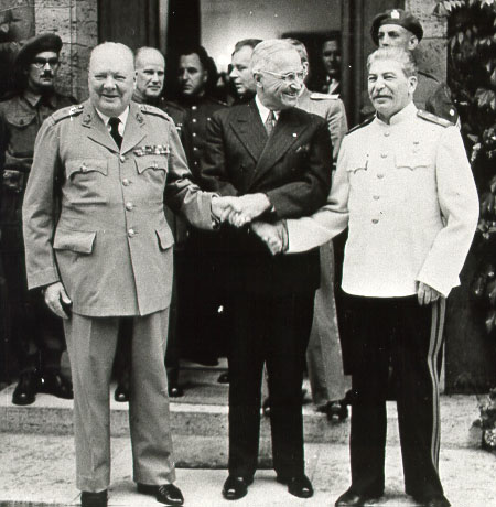 Churchill, Truman, and Stalin at the Potsdam Conference, 1945