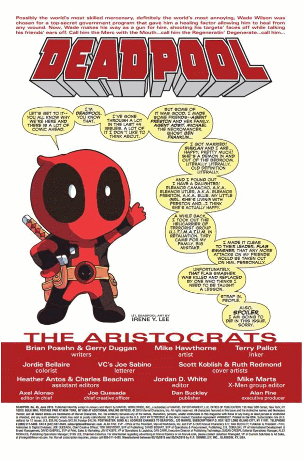 Deadpool #45 (AKA #250 Credits Page