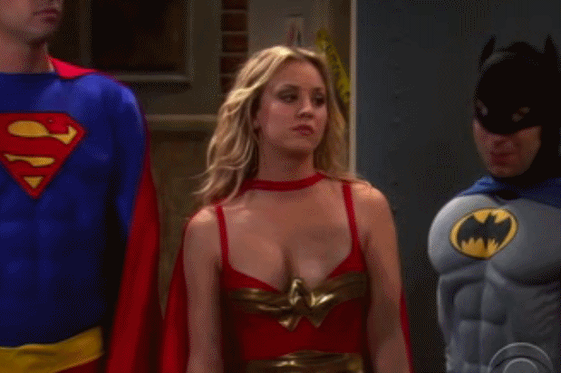 Kaley Cuoco as Wonder Woman on Big Bang Theory