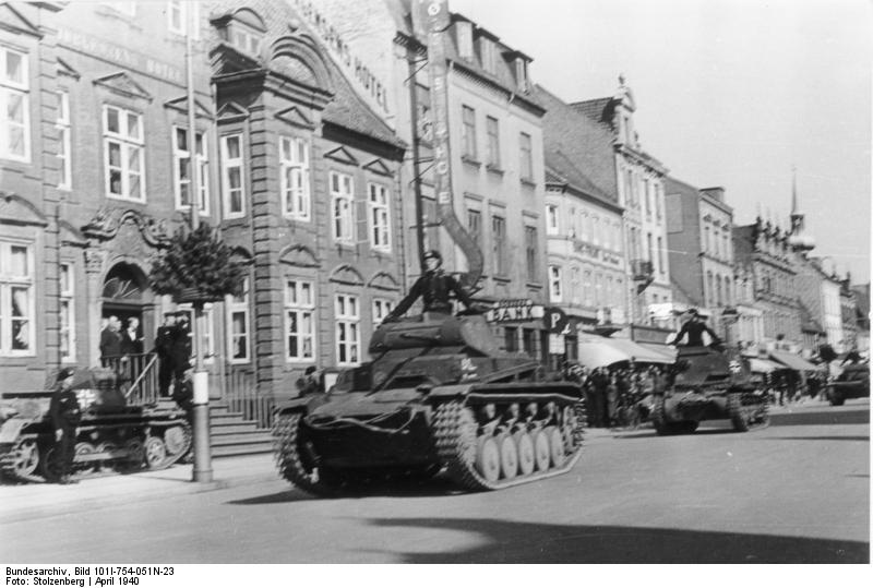  German tanks in Denmark, 1940.